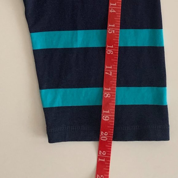 NWOT Denim & Co. Color Block V-Neck Aqua Blue/Navy 3/4 Sleeve Shirt Size Large - Picture 11 of 11